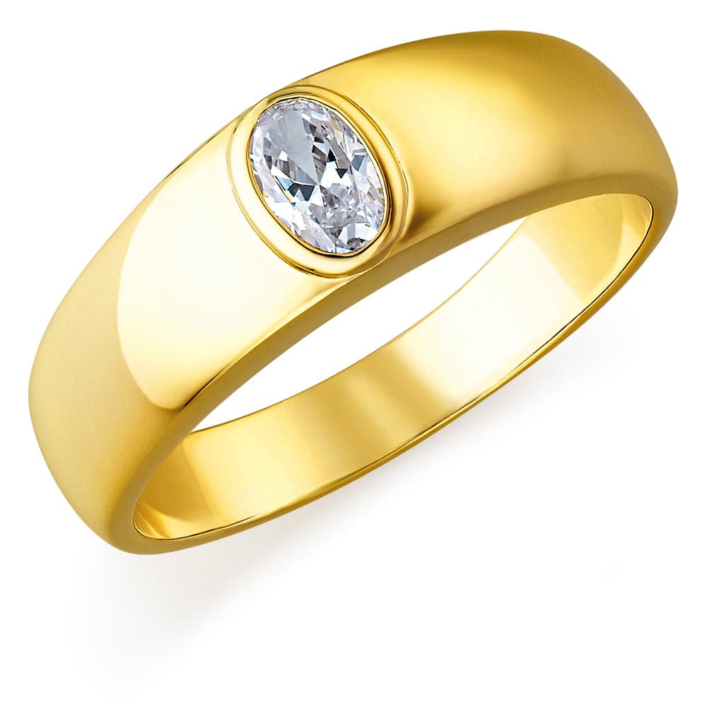 Oval  Solitaire Men's Ring