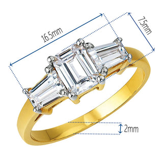 Emerald Cut Trilogy Ring