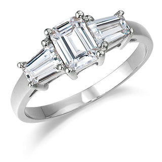 Emerald Cut Trilogy Ring