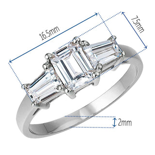 Emerald Cut Trilogy Ring