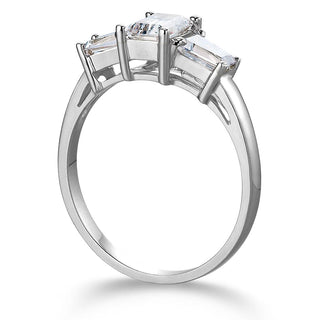 Emerald Cut Trilogy Ring