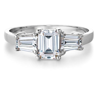 Emerald Cut Trilogy Ring