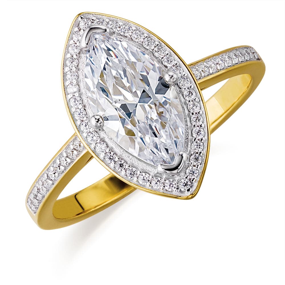 Marquise Cut Halo Ring
