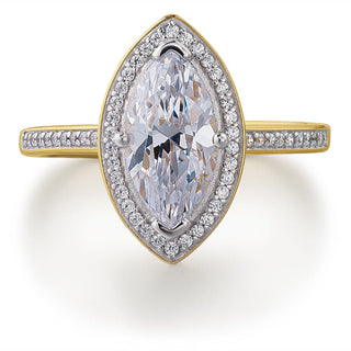 Marquise Cut Halo Ring