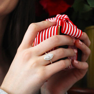 Marquise Cut Halo Ring