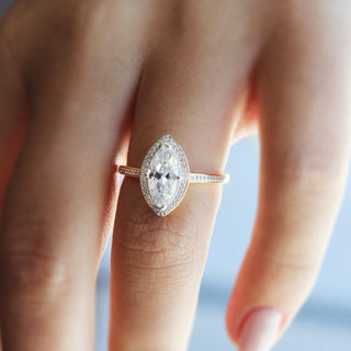 Marquise Cut Halo Ring