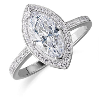 Marquise Cut Halo Ring