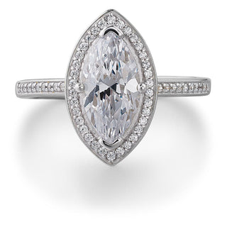 Marquise Cut Halo Ring