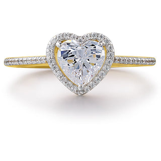 Delicate Halo Heart Ring