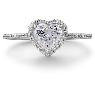 Delicate Halo Heart Ring