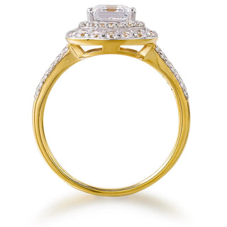 Asscher Cut Double Halo Ring
