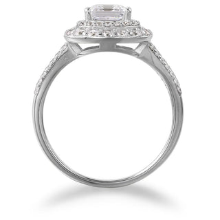 Asscher Cut Double Halo Ring