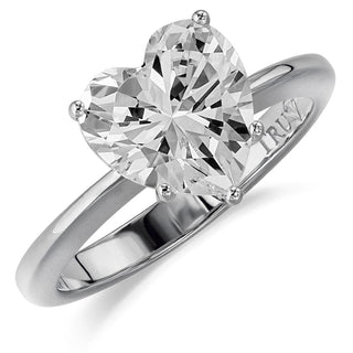 2.5 ct. Heart Solitaire Ring Platinum Clad