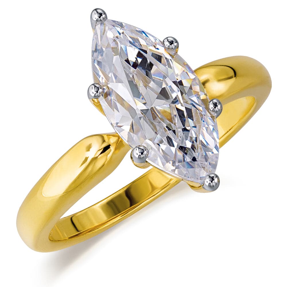 2 ct. Marquise Solitaire Ring 18ct Gold Clad