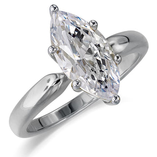 2 ct. Marquise Solitaire Ring Platinum Clad