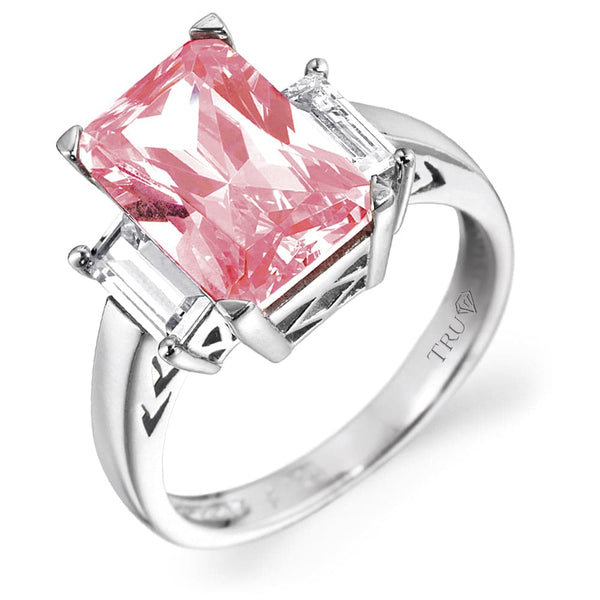 Pink Sensation Ring  Platinum Clad