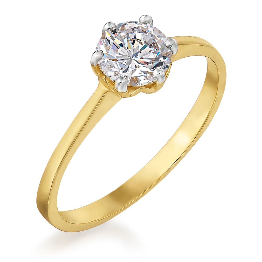 9ct gold cz solitaire fashion ring