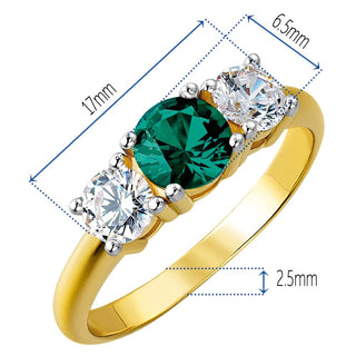 Tru Emerald Trilogy Ring