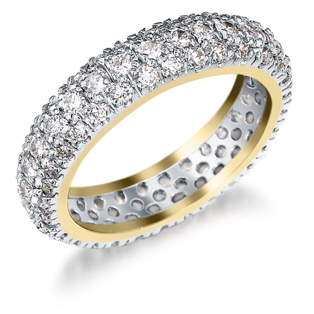 Crystal Ice Eternity Ring  18ct Gold Clad