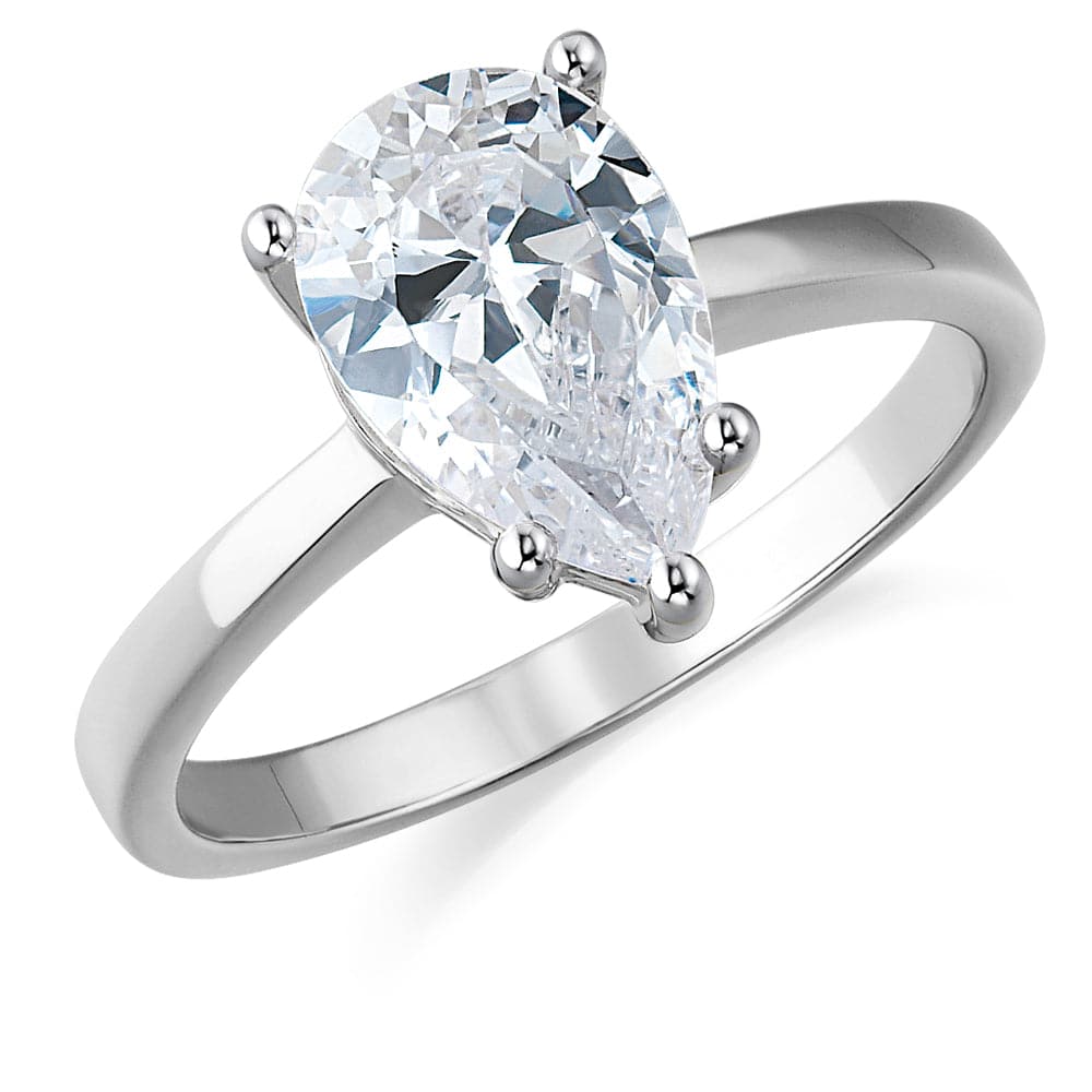Pear   Solitaire Ring