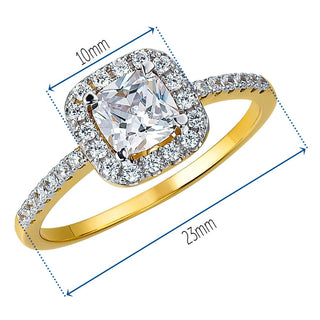 Cushion Cut Halo Ring