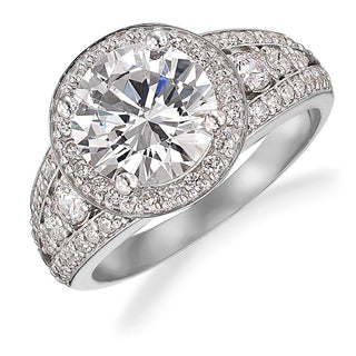 Grand Cocktail Ring  Platinum Clad