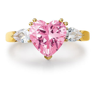Pink Heart Billionaire Ring