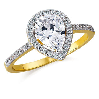 Halo Pear Cut Ring