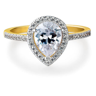 Halo Pear Cut Ring