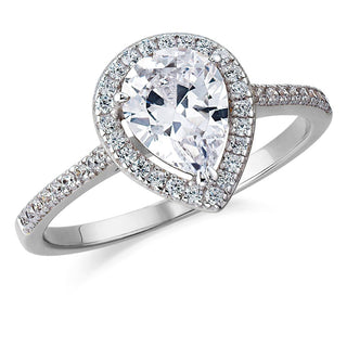Halo Pear Cut Ring