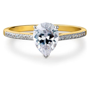 Shining Pear Cut Solitaire Ring