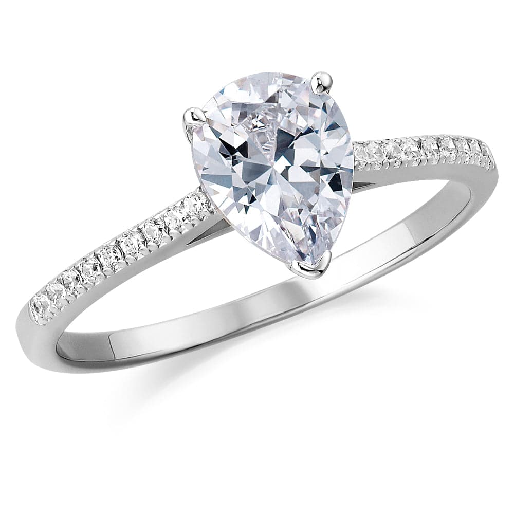Shining Pear Cut Solitaire Ring