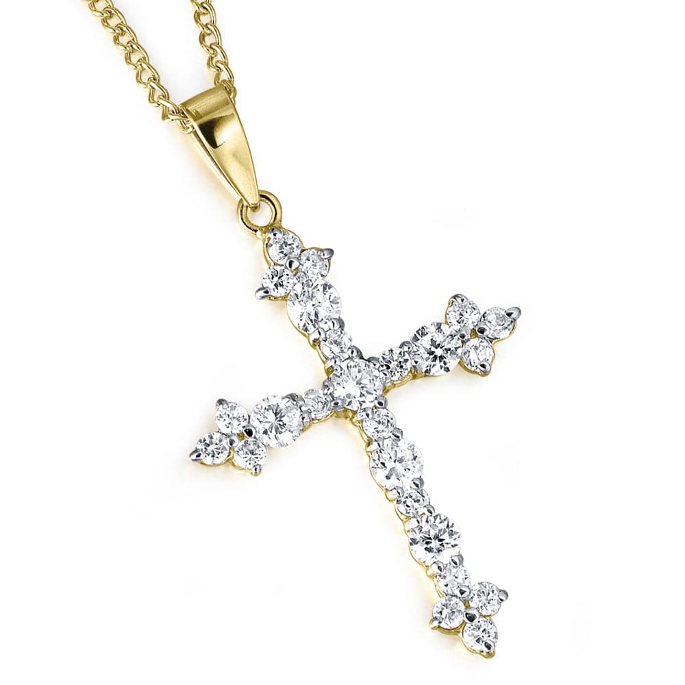 Shimmering Cross Pendant  18ct Gold Clad