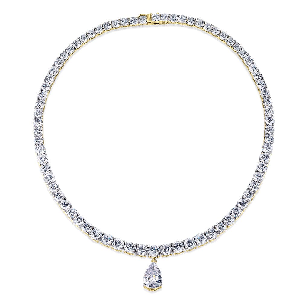 Diamonds Queen's Coronation Set Necklace 18ct Gold Clad