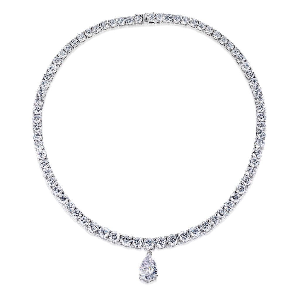 Diamonds Queens Coronation Set Necklace Platinum Clad