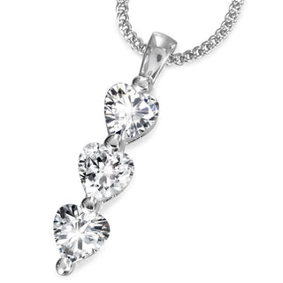 Triple Hearts Pendant Platinum Clad