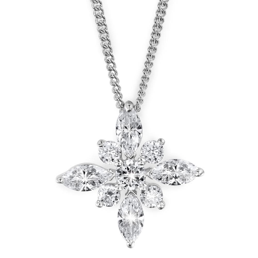 Floral Posy Pendant Platinum Clad