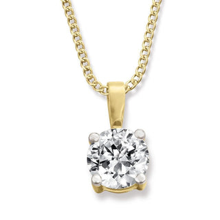 3 ct. Solitaire Pendant 18ct Gold Clad