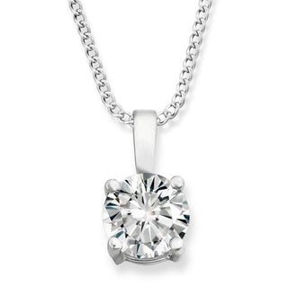 3 ct. Solitaire Pendant Platinum Clad