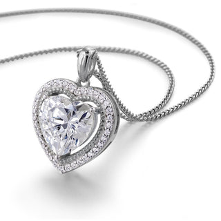 4.30 Carat Halo Heart Pendant