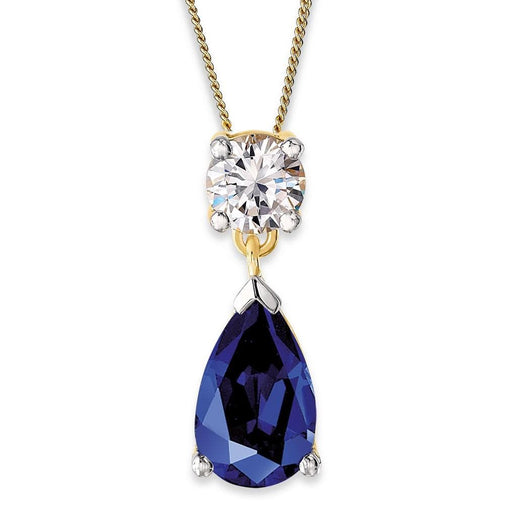 Sapphire Cheri Amour Pendant 18ct Gold Clad