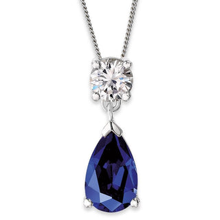Sapphire Cheri Amour Pendant Platinum Clad