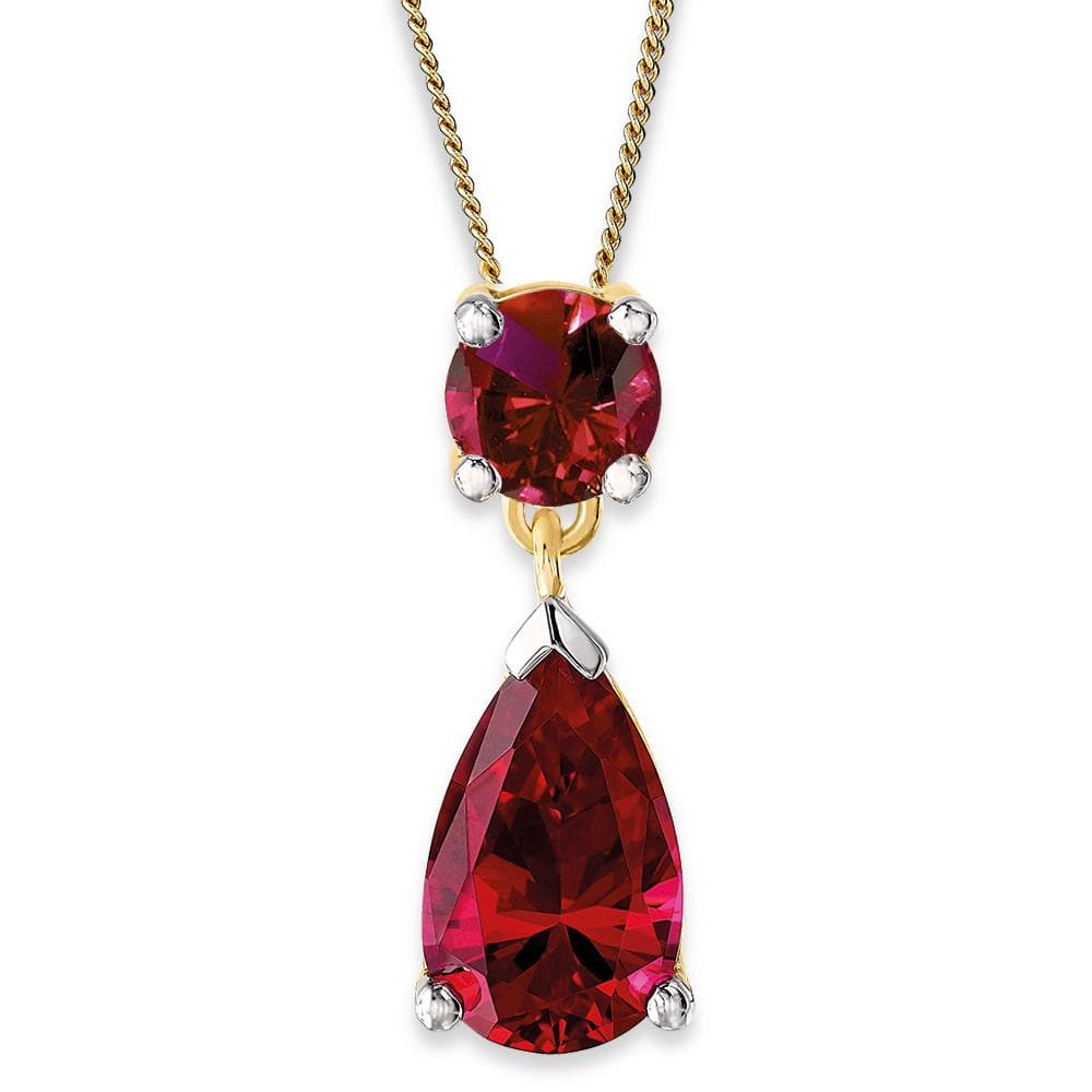 Boldly Beautiful Ruby Pendant 18ct Gold Clad