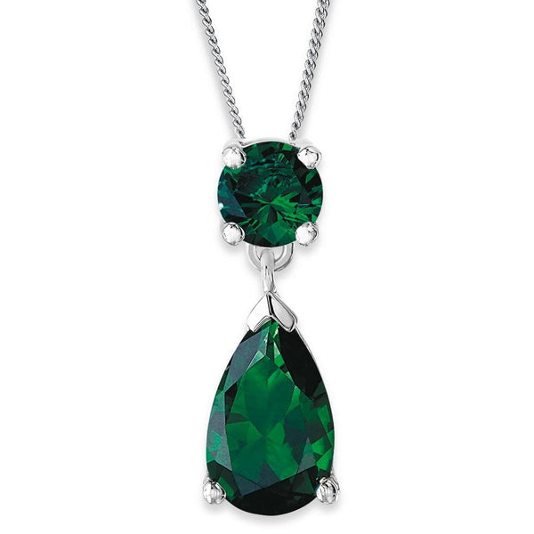 Boldly Beautiful Emerald Pendant Platinum Clad