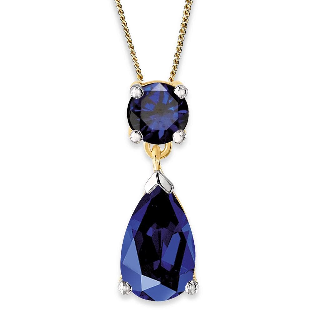 Boldly Beautiful Sapphire Pendant 18ct Gold Clad