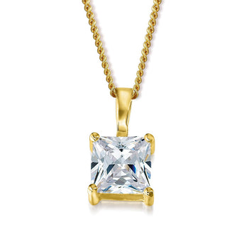 2 Carat Princess Cut Solitaire Pendant