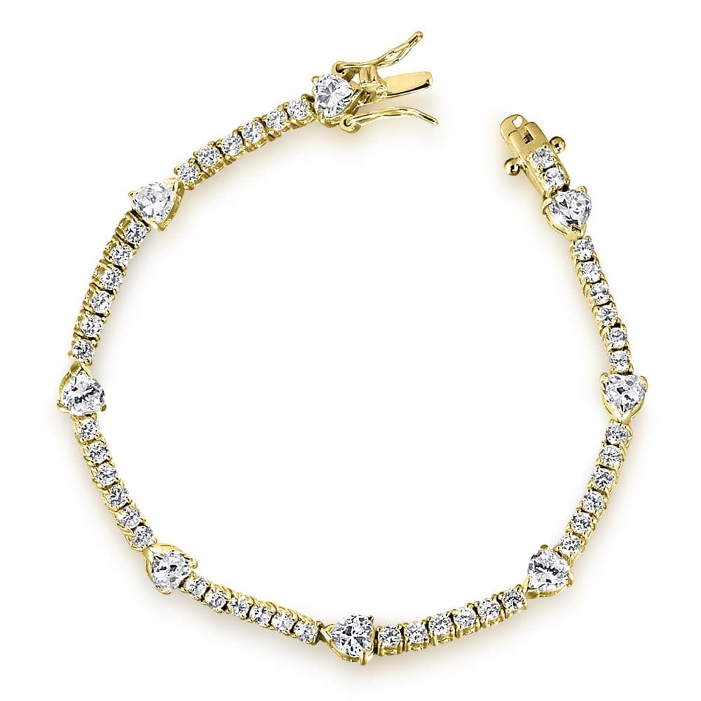 Ribbon And Hearts Bracelet 18ct Gold Clad