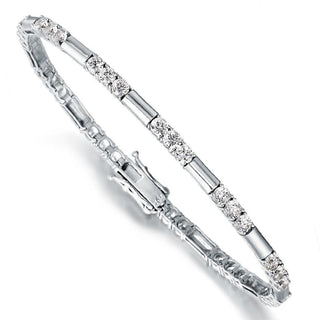 Side by Side Bracelet Platinum Clad