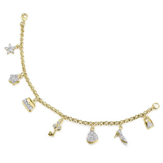 Charm Bracelet 18ct Gold Clad